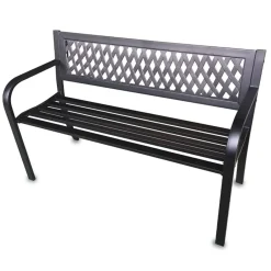 Panchina moderna da giardino in metallo nero Agata