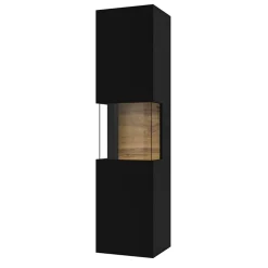 Parete attrezzata sospesa 226x140h cm nero rovere  Fusion 2
