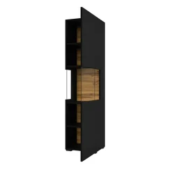 Parete attrezzata sospesa 226x140h cm nero rovere  Fusion 2