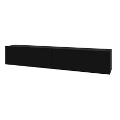 Parete attrezzata sospesa 226x140h cm nero rovere  Fusion 2