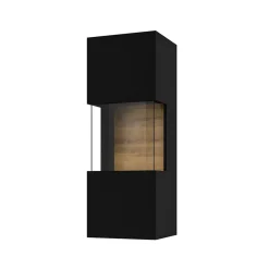 Parete attrezzata sospesa 226x140h cm nero rovere  Fusion 2