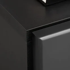 Parete attrezzata sospesa 250x170h cm con camino bioetanolo nero grigio Giotto