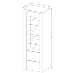 Parete attrezzata 325x206h cm bianco frassinato rovere Paloma 2