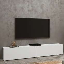 Parete attrezzata 226x140h cm bianco rovere Fusion 1