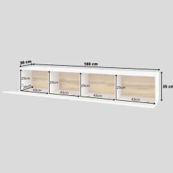 Parete attrezzata 226x140h cm bianco rovere Fusion 1