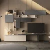 Parete attrezzata 280x210h cm moderna beige grigio scuro antracite Sunset 86