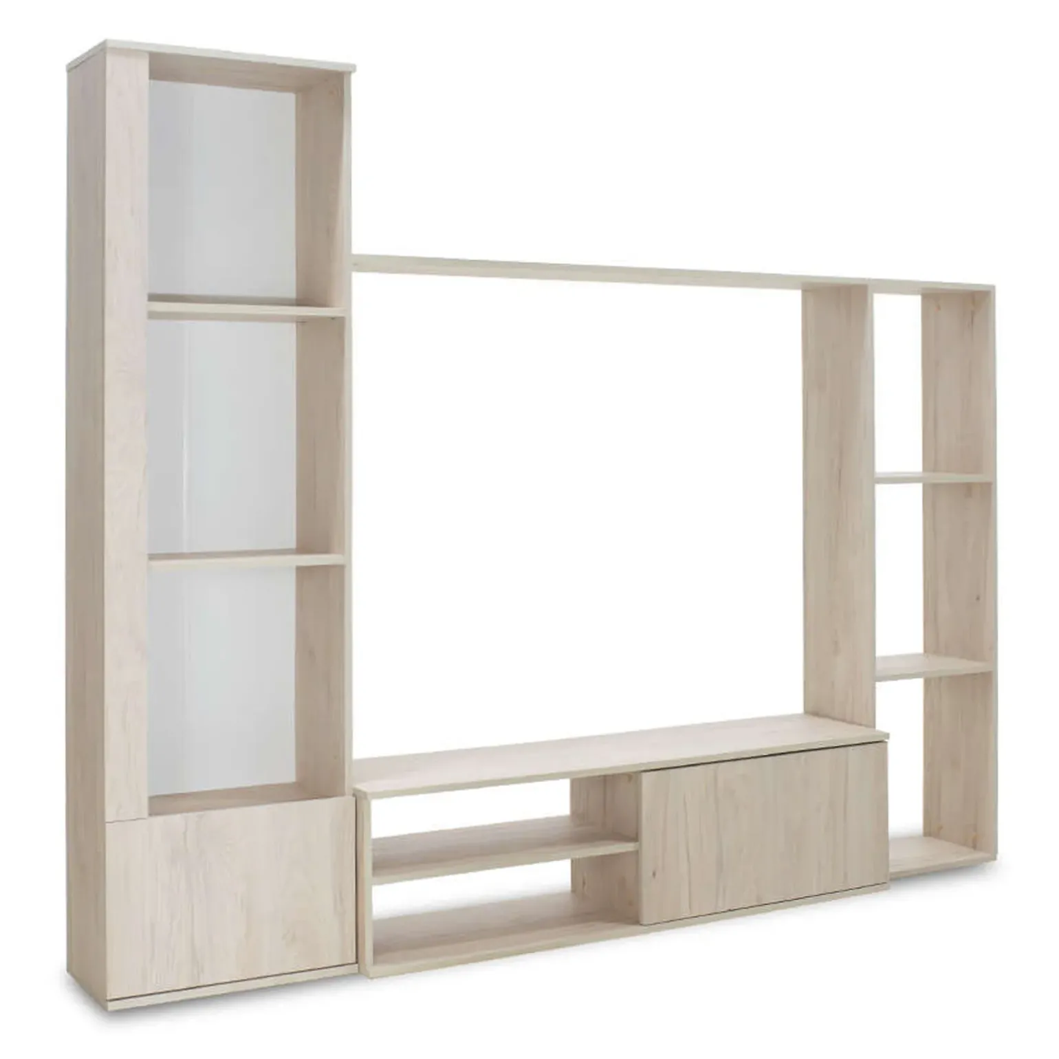 Parete attrezzata 220x178h cm moderna rovere chiaro Rubino