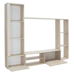 Parete attrezzata 220x178h cm moderna rovere chiaro Rubino