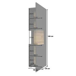 Parete attrezzata 226x140h cm nero rovere Fusion 1