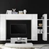 Parete attrezzata 259x175h cm soggiorno bianco lucido Steppi 4
