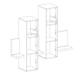 Parete attrezzata 219x205h cm soggiorno bianco opaco Megan Gihome®
