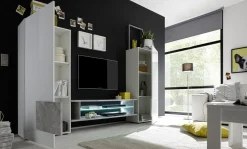 Parete attrezzata 258x143h cm soggiorno bianco lucido pero Starck