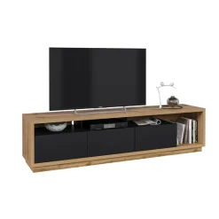 Parete attrezzata 200x196h cm soggiorno rovere nero Favorita