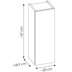 Pensile bagno sospeso 20x57h cm 1 anta rovere Rovery