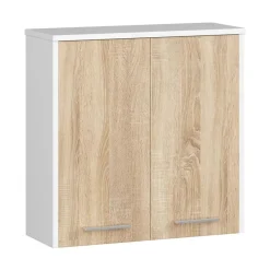 Pensile bagno sospeso 60x60h cm 2 ante rovere bianco Woters