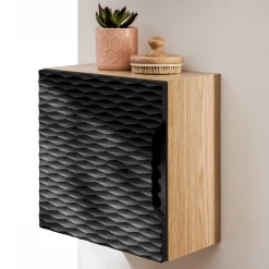 Pensile cubo bagno sospeso 35x35h cm 1 anta nero rovere Swim