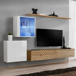 Pensile vetrinetta 60x60h cm bianco Geo
