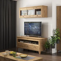 Pensile 156x50h cm 3 ante soggiorno rovere scuro Lucca