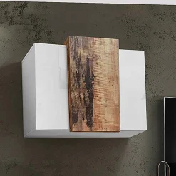 Pensile 90x66h cm moderno bianco laccato lucido pero Milos Gihome®