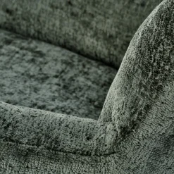 Poltrona a dondolo imbottita in tessuto verde Isla