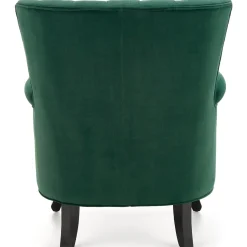 Poltrona classica relax imbottita in velluto verde scuro Mazia