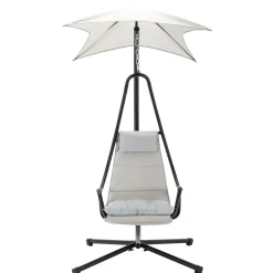 Poltrona da giardino a dondolo sospesa 103x212h cm nero grigio Onda