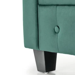 Poltrona da sala imbottita in velluto verde scuro nero Spina