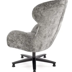 Poltrona design girevole imbottita in tessuto grigio  Mappy