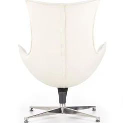 Poltrona design in ecopelle imbottita bianco Isotta