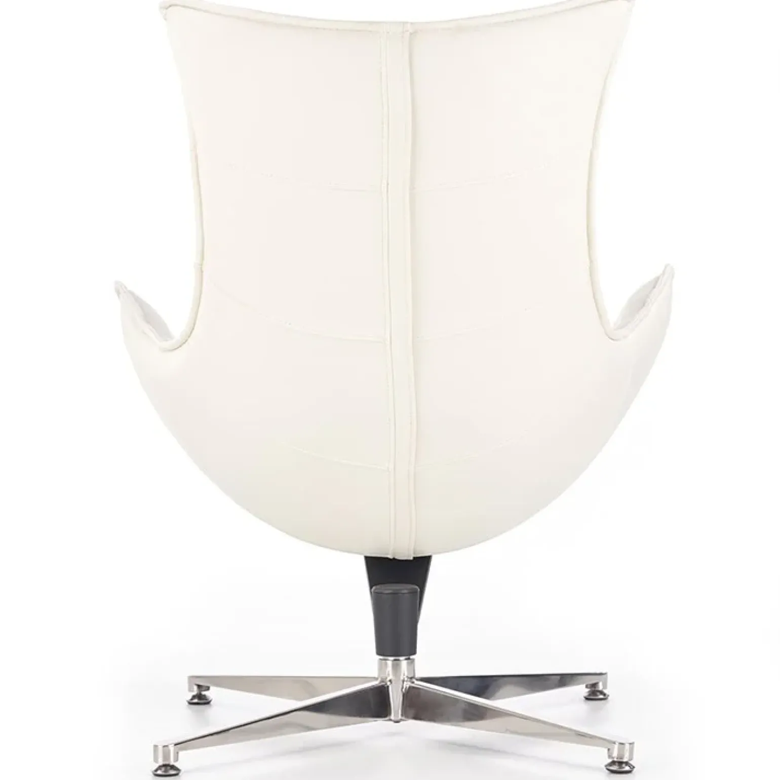 Poltrona design in ecopelle imbottita bianco Isotta