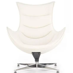 Poltrona design in ecopelle imbottita bianco Isotta