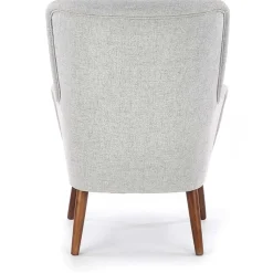 Poltrona imbottita in tessuto gambe in noce grigio Romina