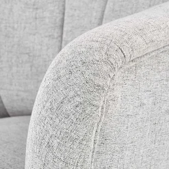 Poltrona imbottita in tessuto gambe in noce grigio Romina