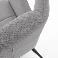 Poltrona imbottita in tessuto grigio nero Snooz
