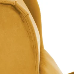 Poltrona reclinabile imbottita in velluto giallo senape Cassiopea