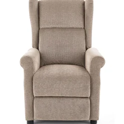 Poltrona reclinabile massaggiante imbottita in tessuto beige Elion