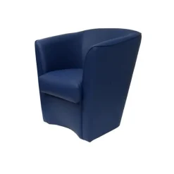 Poltrona relax design in ecopelle blu Valentina