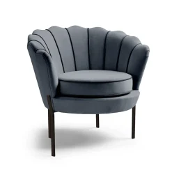 Poltrona relax in velluto design moderno grigio nero Pegasus