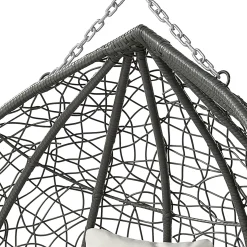 Poltrona sospesa 2 posti da giardino 120x200h cm grigio con cuscini Ibisco