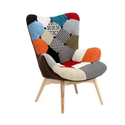 Poltroncina relax design in tessuto multicolore Norma