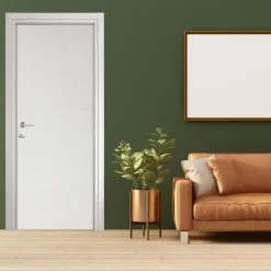 Porta battente reversibile per interni 80x210h cm bianco frassinato Niagara