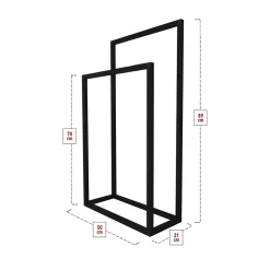 Portasciugamani da bagno 50x89cm metallo nero Yapen
