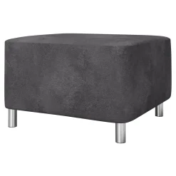 Pouf imbottito in tessuto 65x56cm grigio scuro Titus