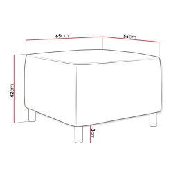 Pouf imbottito in tessuto 65x56cm grigio scuro Titus