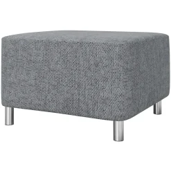 Pouf imbottito in tessuto 65x56cm grigio chiaro Titus