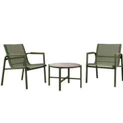 Salotto da giardino 2 posti con tavolino moderno verde Adamo