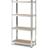 Scaffale in metallo 4 ripiani 80x160cm grigio legno Simba
