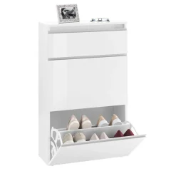 Scarpiera ingresso 60x108cm 2 ante bianco lucido Eclisse