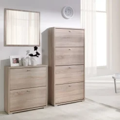 Scarpiera ingresso  69x147h cm 4 ante rovere Lola