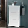 Scarpiera ingresso 70x121h cm 3 ante moderna bianco lucido Neve